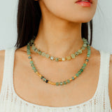 Summer Candy Box – Green Prehnite Faceted Beaded Necklace - floysun