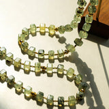 Summer Candy Box – Green Prehnite Faceted Beaded Necklace - floysun