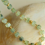 Summer Candy Box – Green Prehnite Faceted Beaded Necklace - floysun