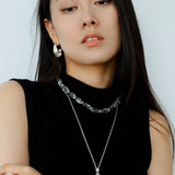 Summer Clear Oval White Crystal Beaded Necklace - floysun