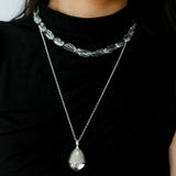 Summer Clear Oval White Crystal Beaded Necklace - floysun