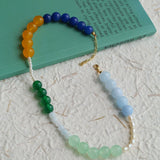 Summer Vibes Pearl and Multicolored Gemstone Beaded Necklace - floysun