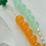 Summer Vibes Pearl and Multicolored Gemstone Beaded Necklace - floysun