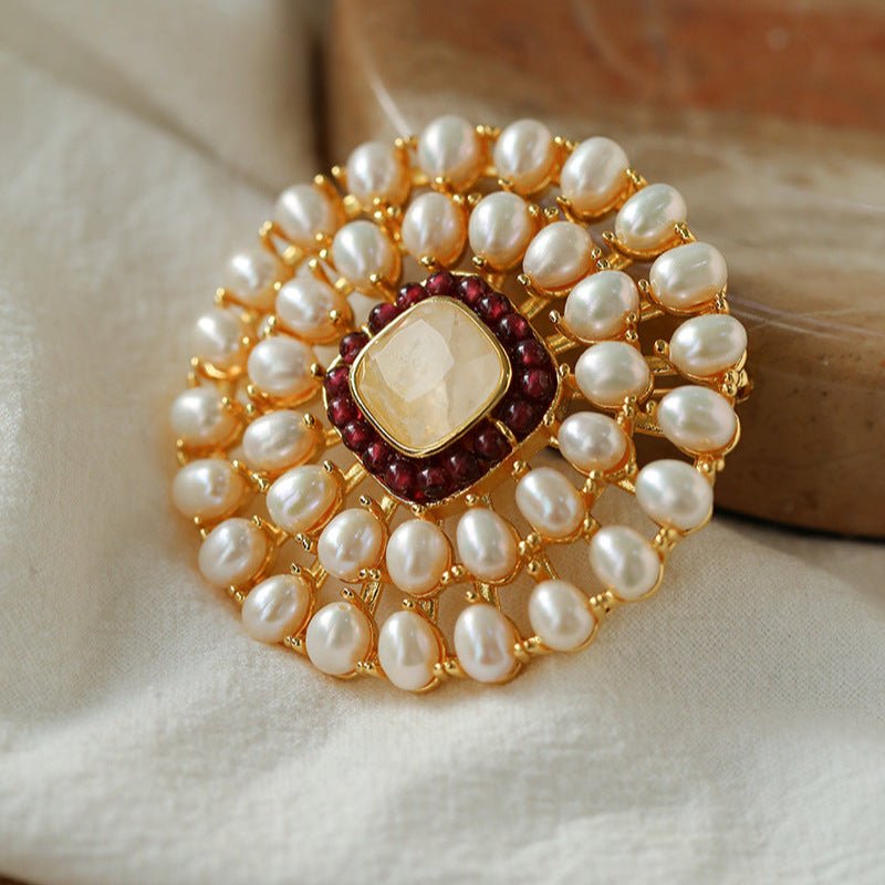 Sunflower Pearl Brooches - floysun