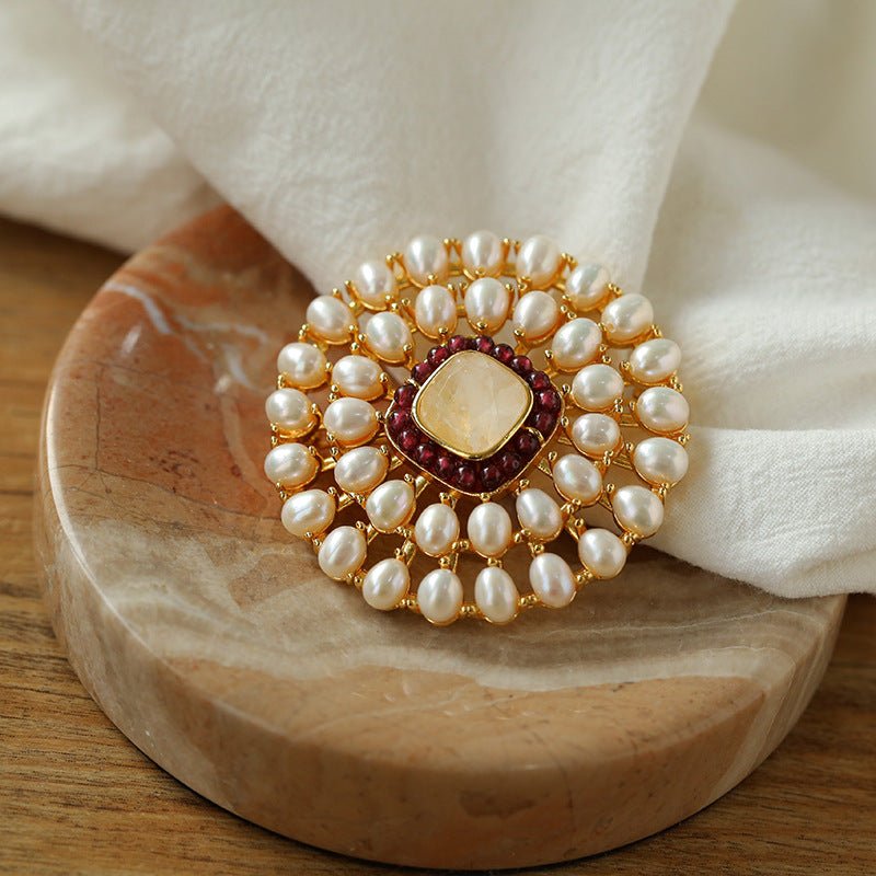 Sunflower Pearl Brooches - floysun