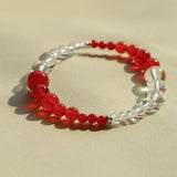 Sunlit Glow Gradient Red Agate Bracelet - floysun