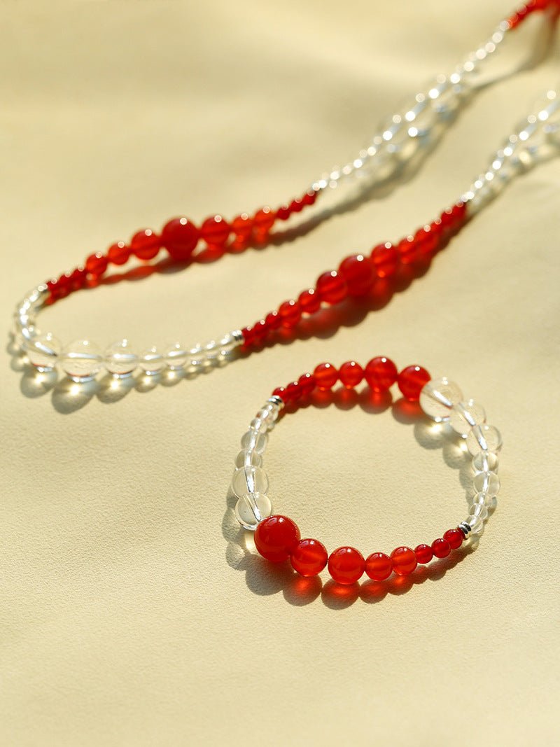 Sunlit Glow Gradient Red Agate Bracelet - floysun