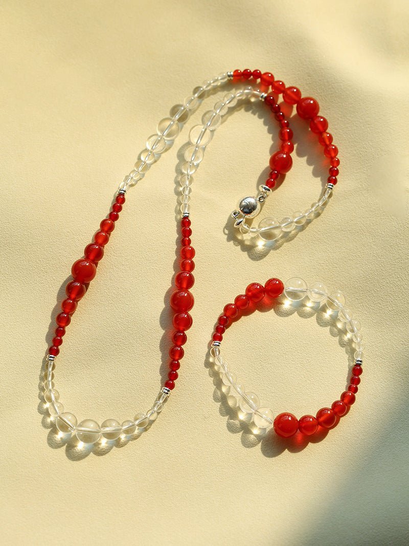 Sunlit Glow Gradient Red Agate Bracelet - floysun