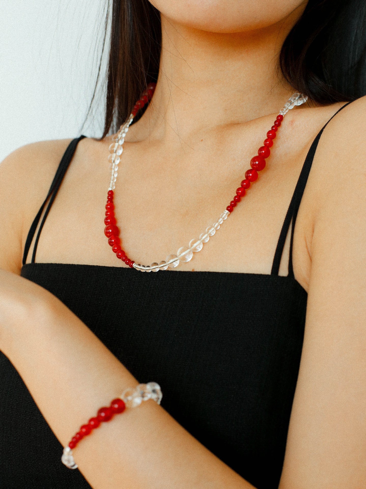 Sunlit Glow Gradient Red Agate Bracelet - floysun
