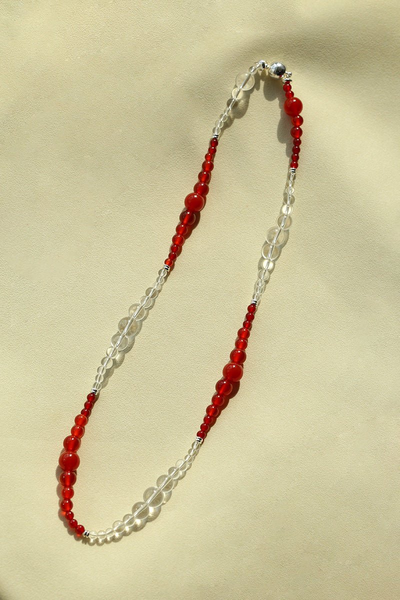 Sunlit Glow Gradient Red Agate Necklace - floysun