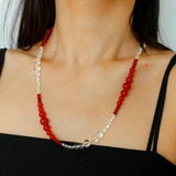 Sunlit Glow Gradient Red Agate Necklace - floysun
