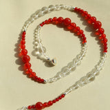 Sunlit Glow Gradient Red Agate Necklace - floysun
