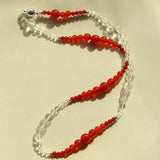 Sunlit Glow Gradient Red Agate Necklace - floysun