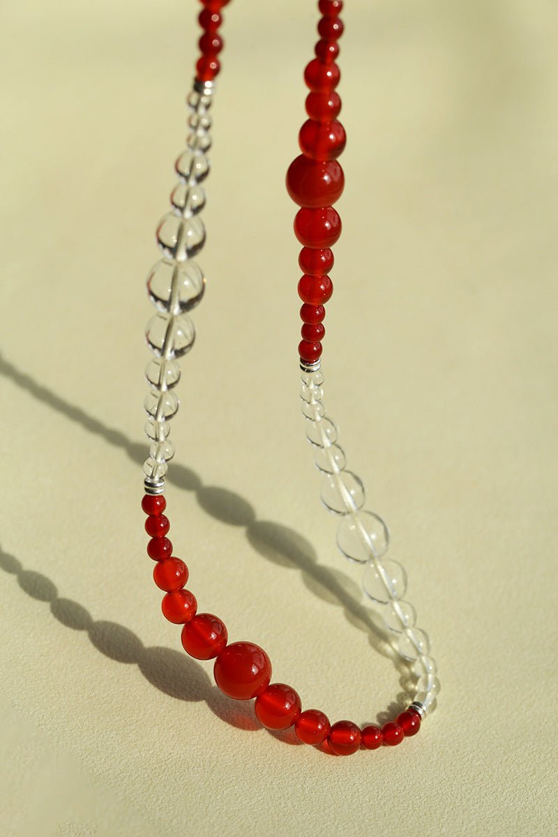 Sunlit Glow Gradient Red Agate Necklace - floysun