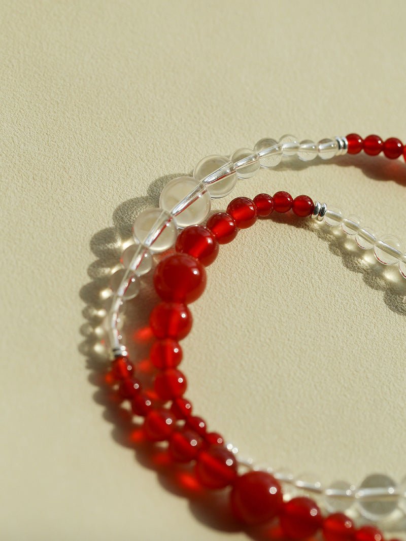 Sunlit Glow Gradient Red Agate Necklace - floysun