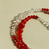 Sunlit Glow Gradient Red Agate Necklace - floysun