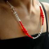Sunlit Glow Gradient Red Agate Necklace - floysun