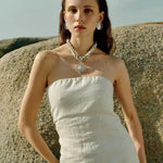 Sunrise Bloom Necklace – Woven Cord & Hammered Silver Sun Pendant - floysun