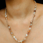 Sunrise Braided Rope Necklace - Golden Brown Aventurine - floysun