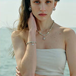 Sunrise Braided Rope Necklace - Silver Blue Amazonite - floysun