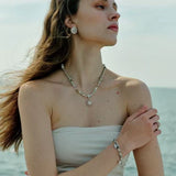 Sunrise Braided Rope Necklace - Silver Blue Amazonite - floysun