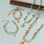 Sunrise Braided Rope Necklace - Silver Blue Amazonite - floysun