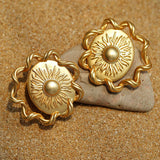 Sunrise Glow Stud Earrings – Bold and Elegant Gold - floysun