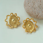 Sunrise Glow Stud Earrings – Bold and Elegant Gold - floysun