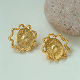 Sunrise Glow Stud Earrings – Bold and Elegant Gold - floysun