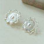 Sunrise Glow Stud Earrings – Bold and Elegant Silver - floysun