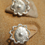 Sunrise Glow Stud Earrings – Bold and Elegant Silver - floysun