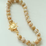 Sunrise Golden Conch Shell Bead Necklace - floysun