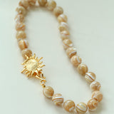 Sunrise Golden Conch Shell Bead Necklace - floysun