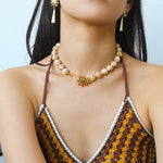 Sunrise Golden Conch Shell Bead Necklace - floysun