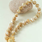 Sunrise Golden Conch Shell Bead Necklace - floysun