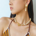 Sunrise Golden Conch Shell Bead Necklace - floysun