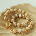 Sunrise Golden Conch Shell Bead Necklace - floysun