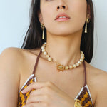 Sunrise Golden Conch Shell Bead Necklace - floysun
