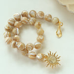 Sunrise Golden Conch Shell Bead Necklace - floysun