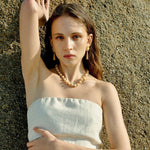 Sunrise Golden Conch Shell Bead Necklace - floysun