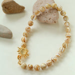 Sunrise Golden Conch Shell Bead Necklace - floysun