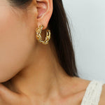 Sunrise Knot Hoop Earrings - Gold - floysun