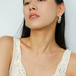 Sunrise Knot Hoop Earrings - Silver - floysun