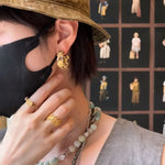 Sunrise Knot Mini Hoop Earrings - Gold - floysun