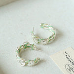 Sunrise Knot Mini Hoop Earrings - Silver - floysun