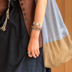 Sunrise Knot Woven Open Cuff Bracelet - Silver - floysun