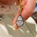 T - Bar Lab - Grown Diamond Necklace in Black & Gold - Teardrop Pendant - floysun