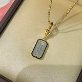 T - Bar Lab - Grown Diamond Necklace in Black & Gold - floysun