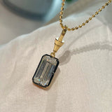 T - Bar Lab - Grown Diamond Necklace in Black & Gold - floysun