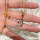 T - Bar Lab - Grown Diamond Necklace in Black & Gold - floysun